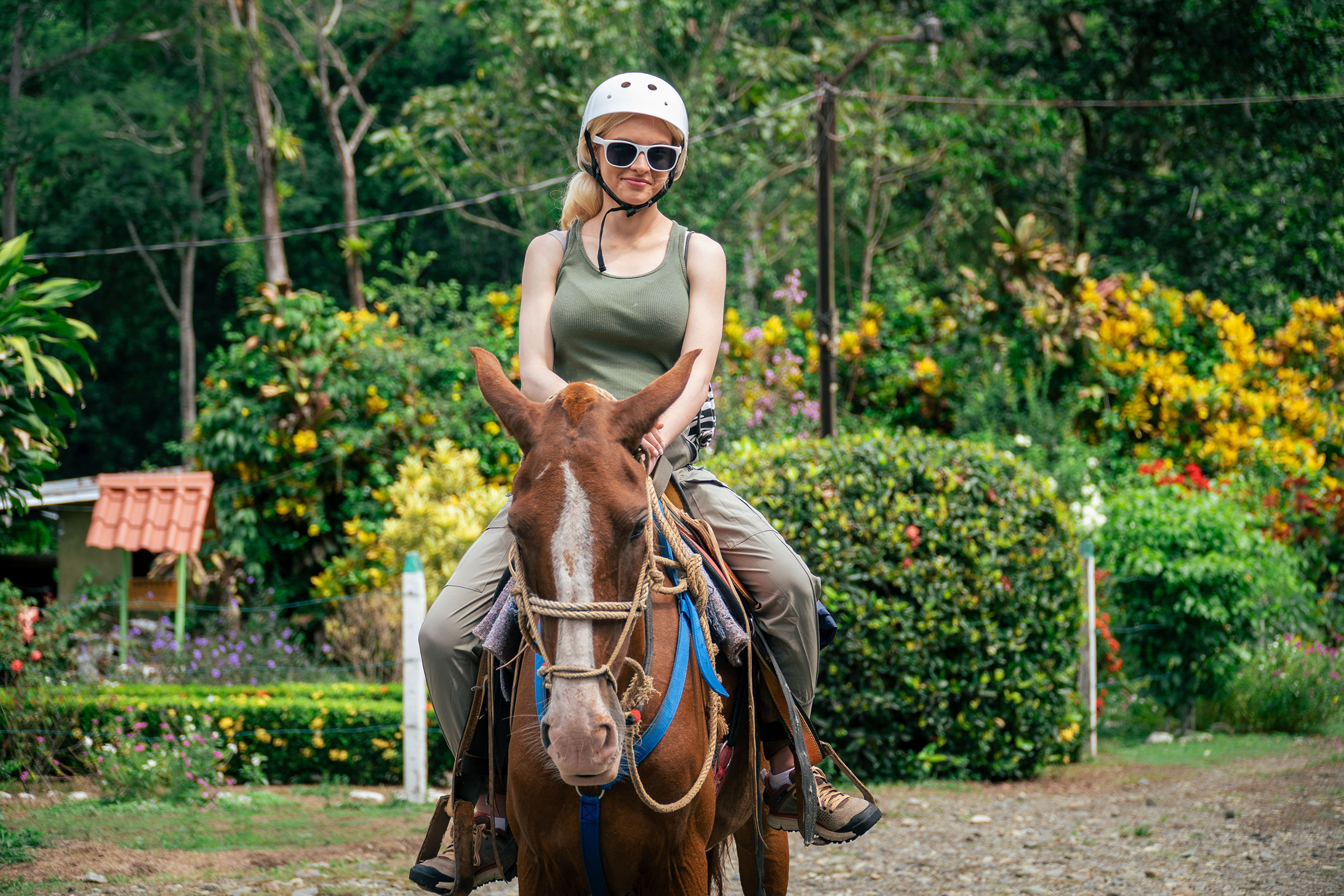 Horseback riding through jungle Manuel Antonio